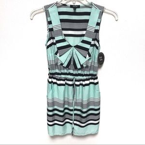 NEW BeBop Mint and Black Striped Dress Medium